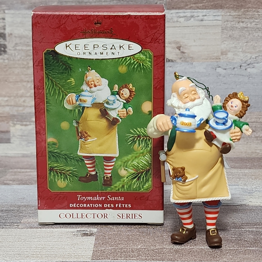2001 Vintage Hallmark Keepsake Toymaker Santa‎ series #2 - Santa with Doll